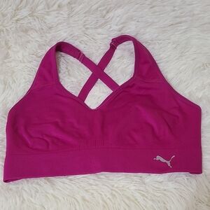 PUMA Women's‎ Magenta/Pink Sports Bra - Size Medium